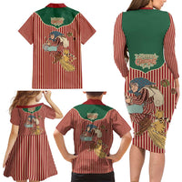 Western Yoke Family Matching Long Sleeve Bodycon Dress and Hawaiian Shirt Befana Merry Christmas Retro Style - Wonder Print Shop