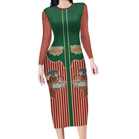 Western Yoke Family Matching Long Sleeve Bodycon Dress and Hawaiian Shirt Befana Merry Christmas Retro Style - Wonder Print Shop