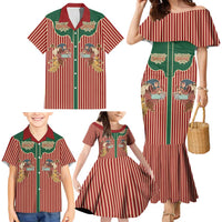 Western Yoke Family Matching Mermaid Dress and Hawaiian Shirt Befana Merry Christmas Retro Style - Wonder Print Shop