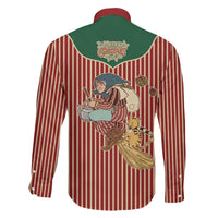 Western Yoke Family Matching Off The Shoulder Long Sleeve Dress and Hawaiian Shirt Befana Merry Christmas Retro Style - Wonder Print Shop