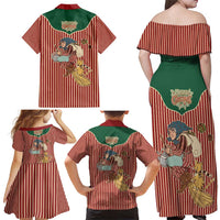 Western Yoke Family Matching Off Shoulder Maxi Dress and Hawaiian Shirt Befana Merry Christmas Retro Style - Wonder Print Shop