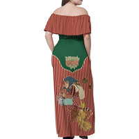 Western Yoke Family Matching Off Shoulder Maxi Dress and Hawaiian Shirt Befana Merry Christmas Retro Style - Wonder Print Shop