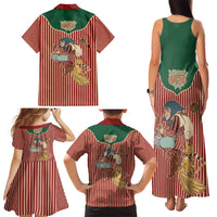 Western Yoke Family Matching Tank Maxi Dress and Hawaiian Shirt Befana Merry Christmas Retro Style - Wonder Print Shop