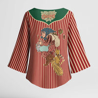 Western Yoke Kimono Sleeve Blouse Befana Merry Christmas Retro Style - Wonder Print Shop