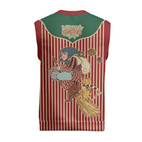 Western Yoke Christmas Knitted V-Neck Vest Befana Merry Christmas Retro Style - Wonder Print Shop