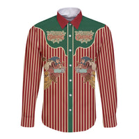 Western Yoke Long Sleeve Button Shirt Befana Merry Christmas Retro Style - Wonder Print Shop