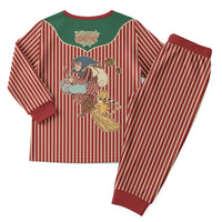 Western Yoke Christmas Pajama Set Befana Merry Christmas Retro Style - Wonder Print Shop