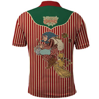 Western Yoke Polo Shirt Befana Merry Christmas Retro Style - Wonder Print Shop