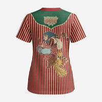 Western Yoke Scrub Top Befana Merry Christmas Retro Style - Wonder Print Shop