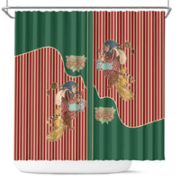 Western Yoke Shower Curtain Befana Merry Christmas Retro Style - Wonder Print Shop