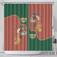 Western Yoke Shower Curtain Befana Merry Christmas Retro Style - Wonder Print Shop