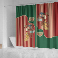 Western Yoke Shower Curtain Befana Merry Christmas Retro Style - Wonder Print Shop