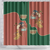 Western Yoke Shower Curtain Befana Merry Christmas Retro Style - Wonder Print Shop