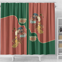 Western Yoke Shower Curtain Befana Merry Christmas Retro Style - Wonder Print Shop