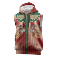 Western Yoke Sleeveless Hoodie Befana Merry Christmas Retro Style - Wonder Print Shop