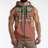 Western Yoke Sleeveless Zip Hoodie Befana Merry Christmas Retro Style - Wonder Print Shop