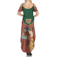 Western Yoke Summer Maxi Dress Befana Merry Christmas Retro Style - Wonder Print Shop
