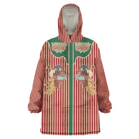 Western Yoke Wearable Blanket Hoodie Befana Merry Christmas Retro Style - Wonder Print Shop