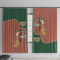 Western Yoke Window Curtain Befana Merry Christmas Retro Style - Wonder Print Shop