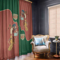 Western Yoke Window Curtain Befana Merry Christmas Retro Style - Wonder Print Shop