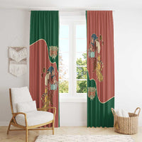 Western Yoke Window Curtain Befana Merry Christmas Retro Style - Wonder Print Shop