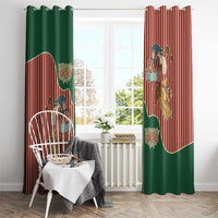 Western Yoke Window Curtain Befana Merry Christmas Retro Style - Wonder Print Shop