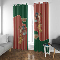 Western Yoke Window Curtain Befana Merry Christmas Retro Style - Wonder Print Shop