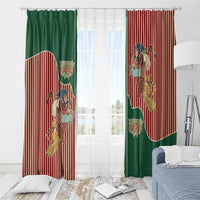 Western Yoke Window Curtain Befana Merry Christmas Retro Style - Wonder Print Shop