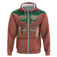 Western Yoke Zip Hoodie Befana Merry Christmas Retro Style - Wonder Print Shop