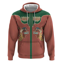 Western Yoke Zip Hoodie Befana Merry Christmas Retro Style - Wonder Print Shop