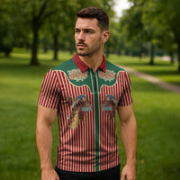 Western Yoke Zipper Polo Shirt Befana Merry Christmas Retro Style - Wonder Print Shop