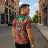 Western Yoke Zipper Polo Shirt Befana Merry Christmas Retro Style - Wonder Print Shop