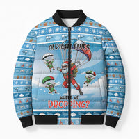 Gamer Christmas Bomber Puffer Jacket Alright Elves Where We Dropping - Wonder Print Shop