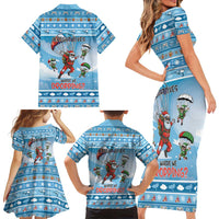 Gamer Christmas Family Matching Short Sleeve Bodycon Dress and Hawaiian Shirt Alright Elves Where We Dropping - Wonder Print Shop