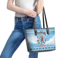 Gamer Christmas Leather Tote Bag Alright Elves Where We Dropping - Wonder Print Shop