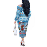 Gamer Christmas Off The Shoulder Long Sleeve Dress Alright Elves Where We Dropping - Wonder Print Shop