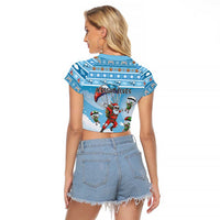 Gamer Christmas Raglan Cropped T Shirt Alright Elves Where We Dropping - Wonder Print Shop