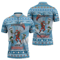 Gamer Christmas Zipper Polo Shirt Alright Elves Where We Dropping - Wonder Print Shop