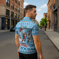 Gamer Christmas Zipper Polo Shirt Alright Elves Where We Dropping - Wonder Print Shop