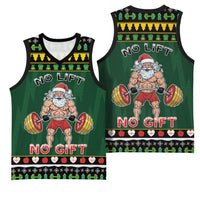 Xmas Gymer Christmas Basketball Jersey No Lift No Gift - Wonder Print Shop