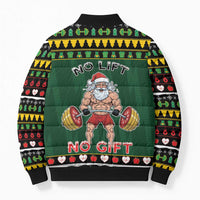 Xmas Gymer Christmas Bomber Puffer Jacket No Lift No Gift - Wonder Print Shop