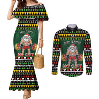 Xmas Gymer Christmas Couples Matching Mermaid Dress and Long Sleeve Button Shirt No Lift No Gift - Wonder Print Shop