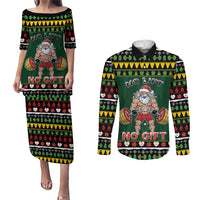 Xmas Gymer Christmas Couples Matching Puletasi and Long Sleeve Button Shirt No Lift No Gift - Wonder Print Shop