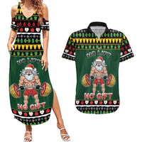 Xmas Gymer Christmas Couples Matching Summer Maxi Dress and Hawaiian Shirt No Lift No Gift - Wonder Print Shop