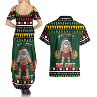 Xmas Gymer Christmas Couples Matching Summer Maxi Dress and Hawaiian Shirt No Lift No Gift - Wonder Print Shop