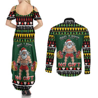 Xmas Gymer Christmas Couples Matching Summer Maxi Dress and Long Sleeve Button Shirt No Lift No Gift - Wonder Print Shop