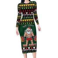Xmas Gymer Christmas Family Matching Long Sleeve Bodycon Dress and Hawaiian Shirt No Lift No Gift - Wonder Print Shop