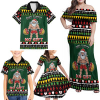 Xmas Gymer Christmas Family Matching Off Shoulder Maxi Dress and Hawaiian Shirt No Lift No Gift - Wonder Print Shop