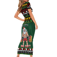 Xmas Gymer Christmas Family Matching Short Sleeve Bodycon Dress and Hawaiian Shirt No Lift No Gift - Wonder Print Shop