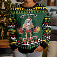 Gym Christmas Kid Ugly Christmas Sweater No Lift No Gift - Wonder Print Shop